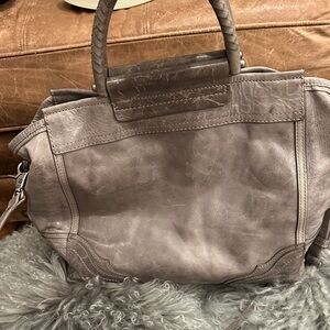 Frye Gray Leather Riviana large Tote Bag